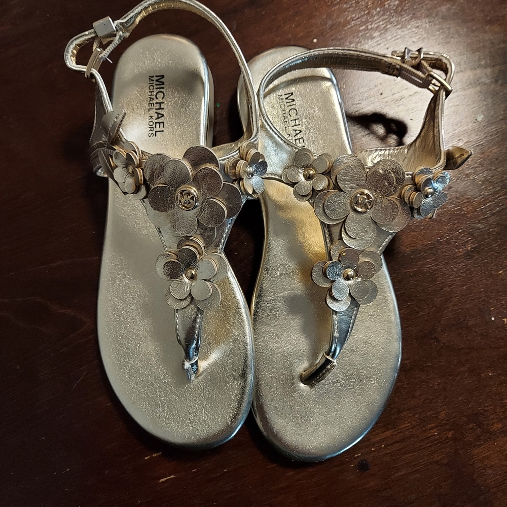 Michael kors floral gold sandals